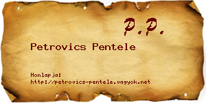 Petrovics Pentele névjegykártya